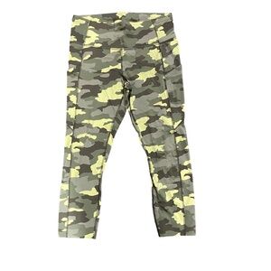 Lululemon Womens Sz 10 Fast Free High Rise Cropped 23" Tight Legging Pants Camo